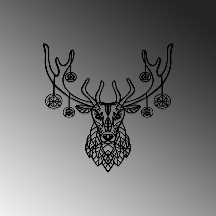 Wallity Christmas Deer Escultura de Pared de Metal Negra Wallity Christmas Deer Escultura de Pared de Metal Negra